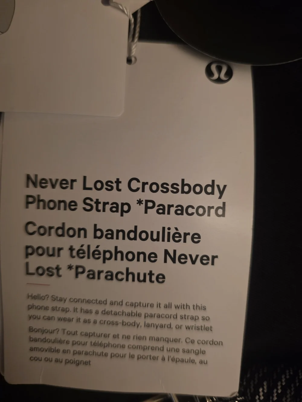 Never Lost Crossbody Phone Strap Paracord- Color Black